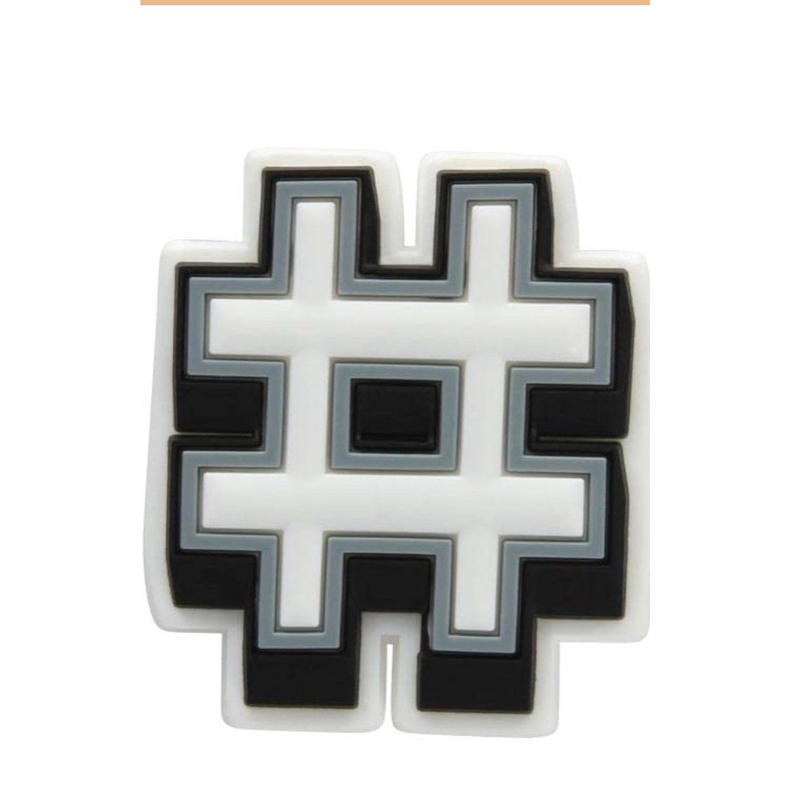 Crocs Jibbitz Hashtag “#” Shoe Charm, White-Black-Gray, In Packaging New